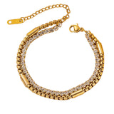 Tennis N Chain Double Layer Bracelet