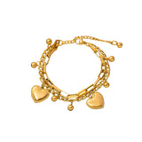Double Hearted Double layered Bracelet