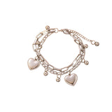 Double Hearted Double layered Bracelet