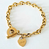 Sabr Heart Tag Toggle Clasp Bracelet